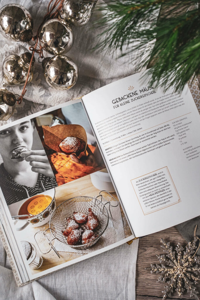 Buchtipp zu Weihnachten: Oesterreich Kochbuch verschenken. Rezeptfoto Zuckergoscherl aus dem Kochbuch Wiener Küche
