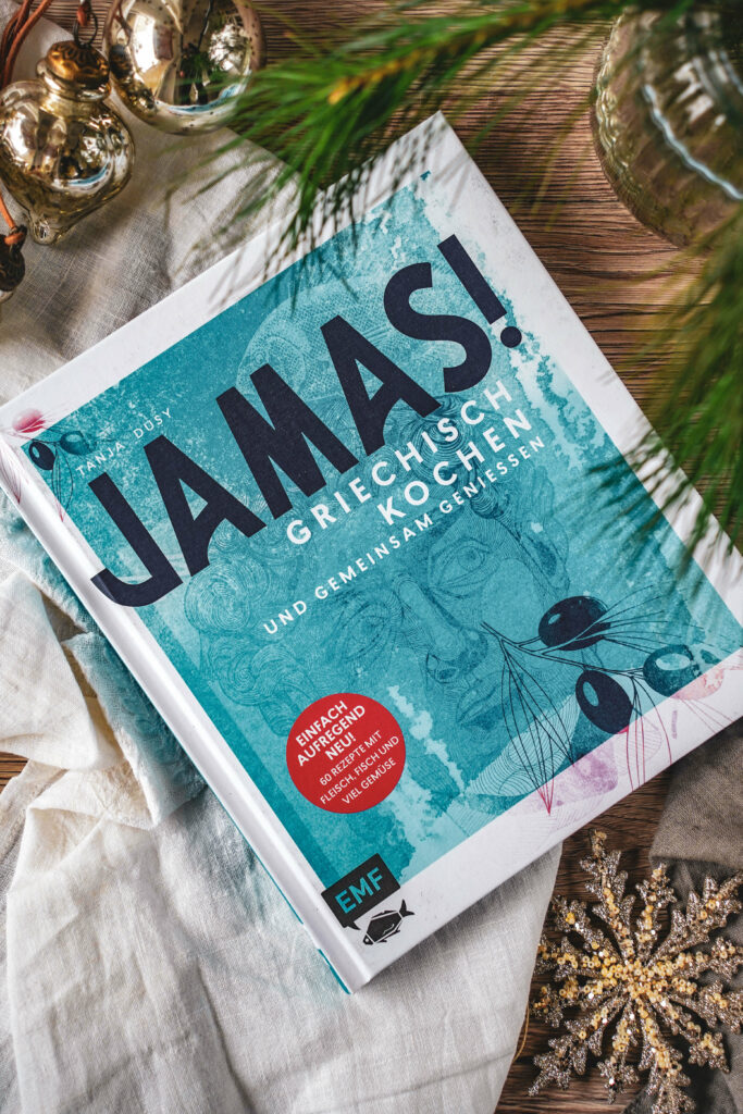Buchtipp Weihnachten: Griechenland Kochbuch verschenken. Kochbuch Jamas aus dem EMF Verlag