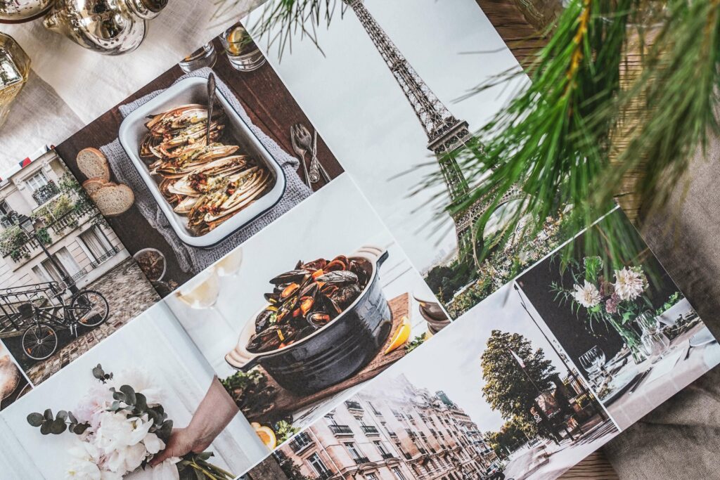 Kochbuch zu Weihnachten verschenken: Titelbild aus Frankreich Kochbuch mit Bildern zu Paris und französischen Speisen