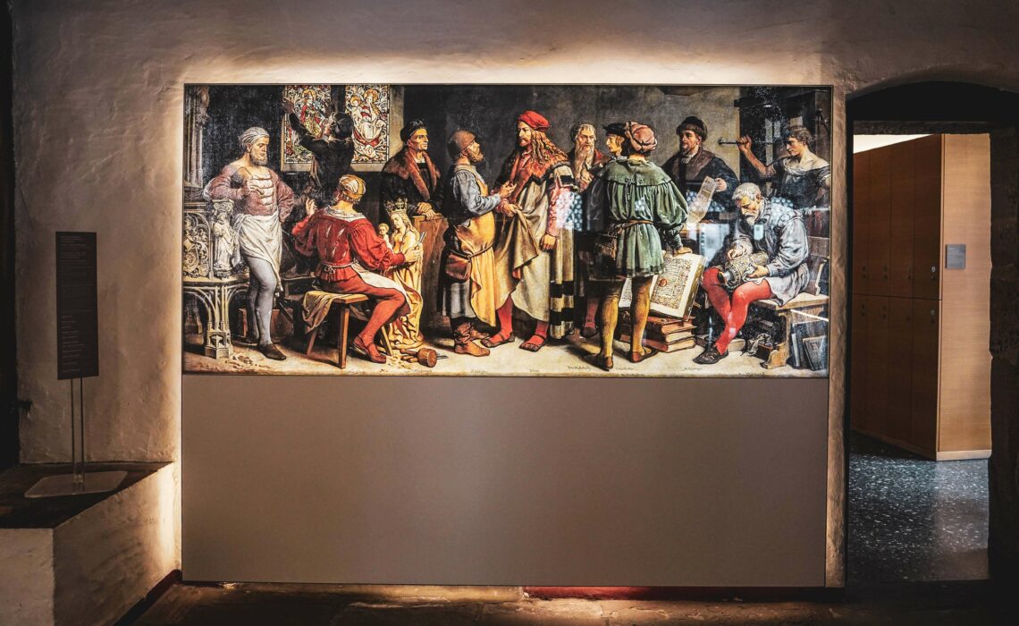 Kunstwerk Albrecht Dürers im Eingangsbreich des Museums im Albrecht-Dürer-Haus