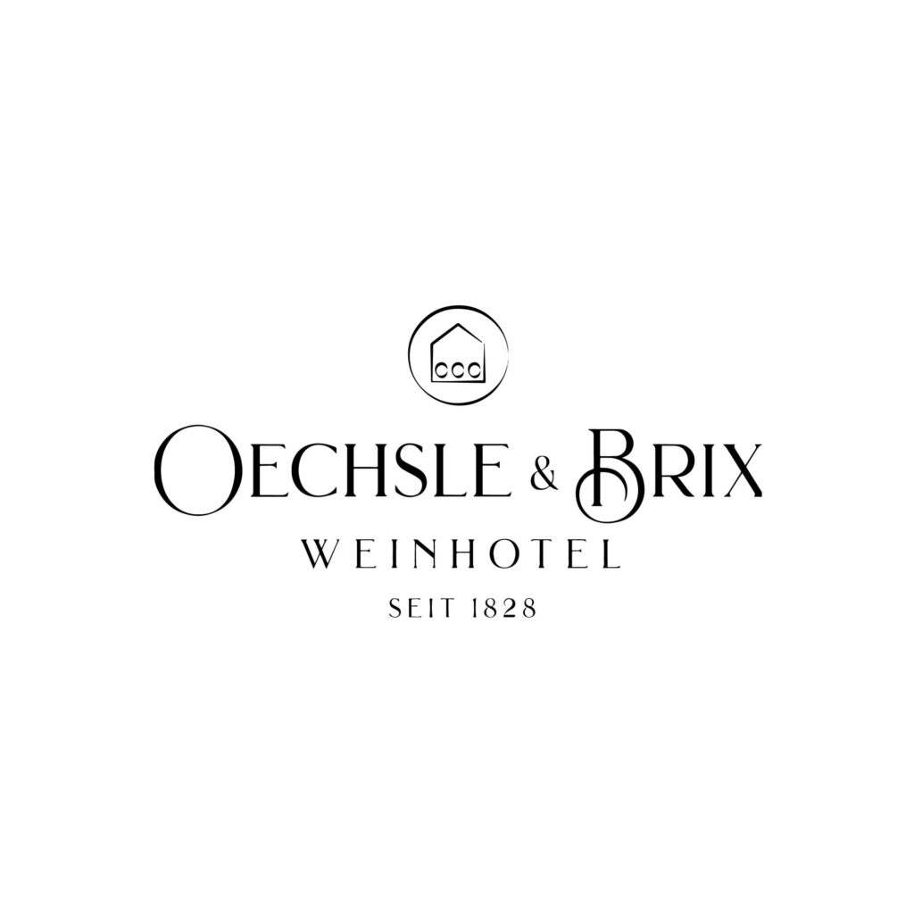 Das Logo des Weinhotels Oechsle & Brix in Sommerhausen in Schwarz