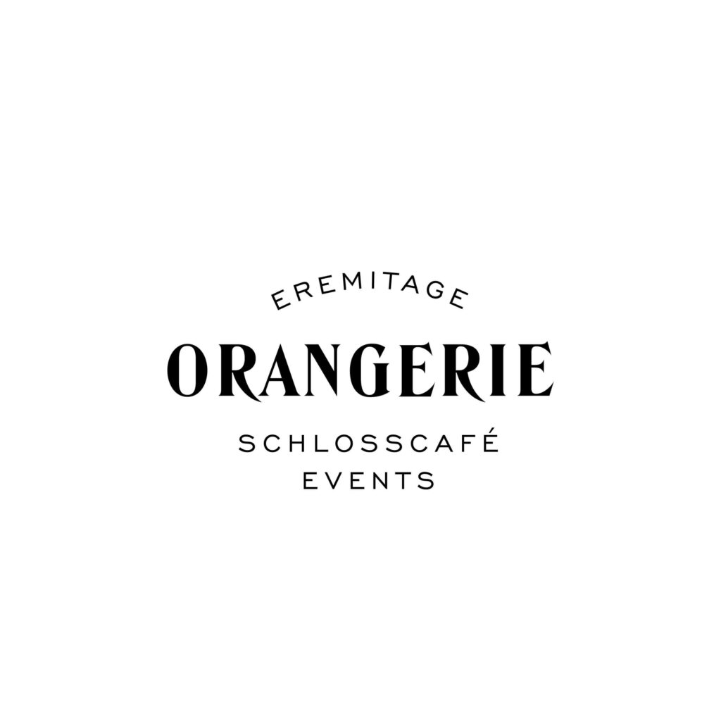 Das Logo des Café Orangerie in der Eremitage Bayreuth in Schwarz
