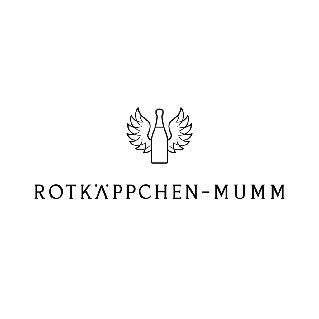 Logo Rotkäppchen-Mumm in Schwarz-Weiß
